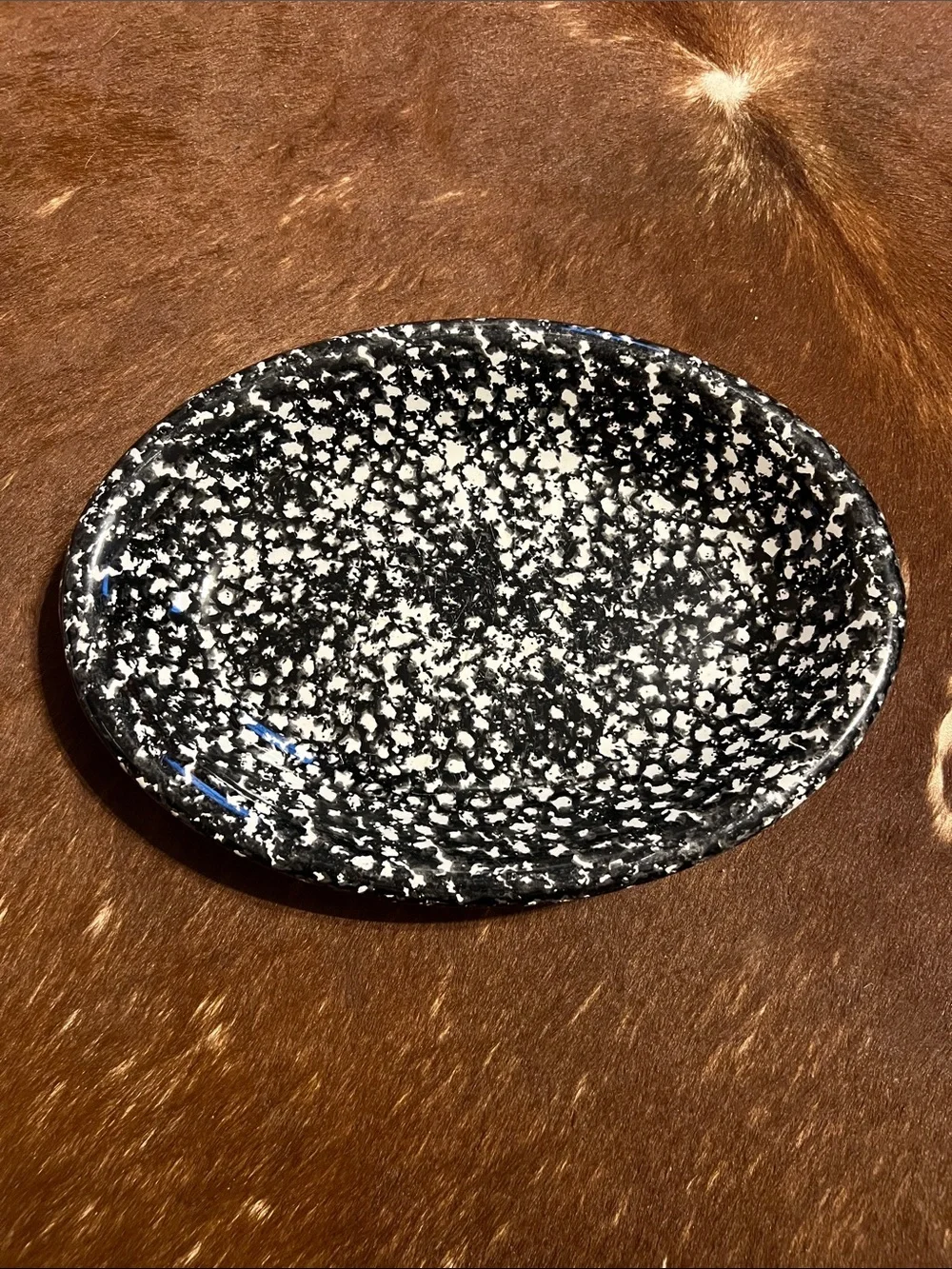 Black and White Speckled Ceramic Decorative Bowl